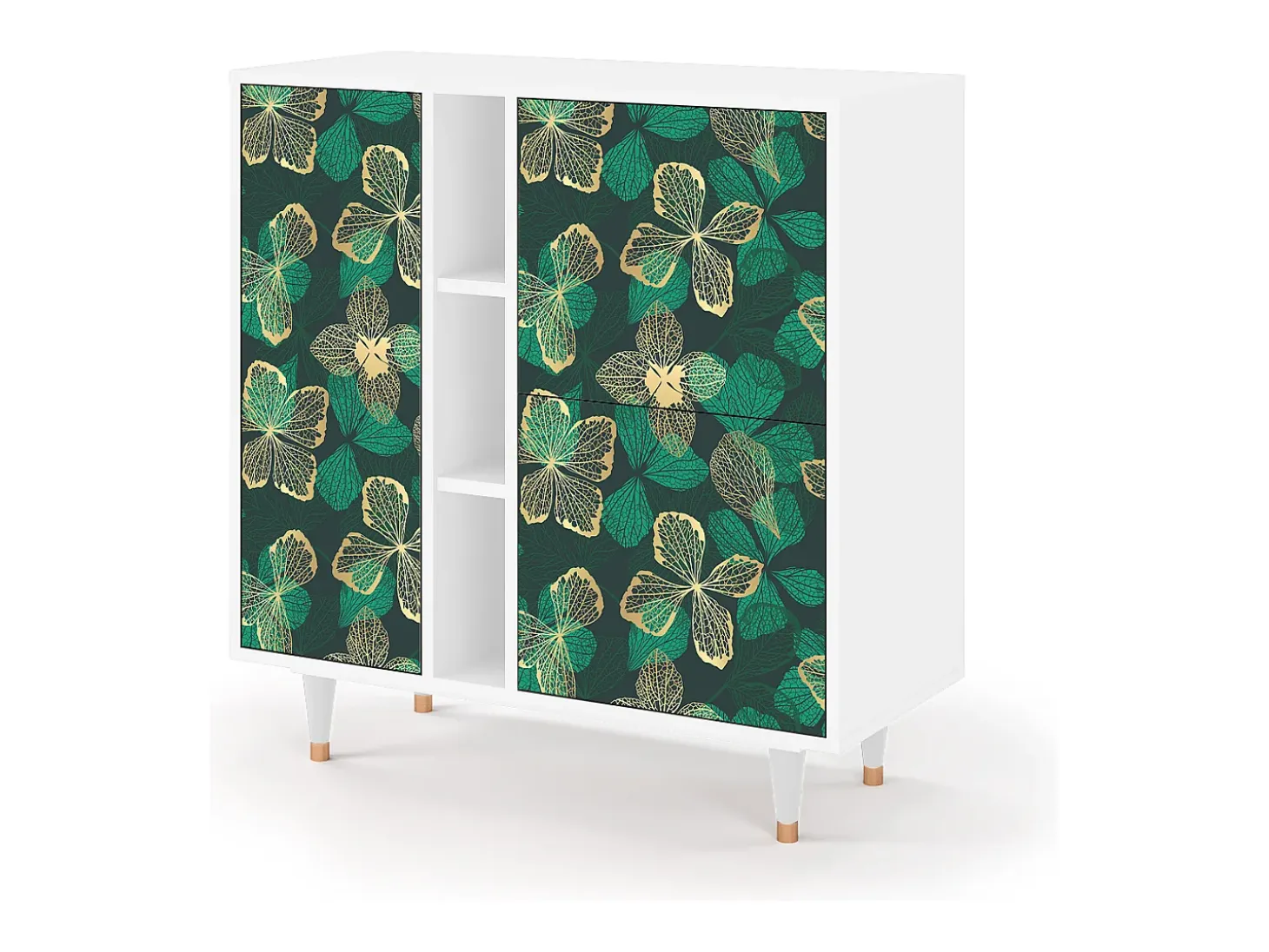 Aparador - 94х96х41 cm - BS5 - Green Flower, Blanco