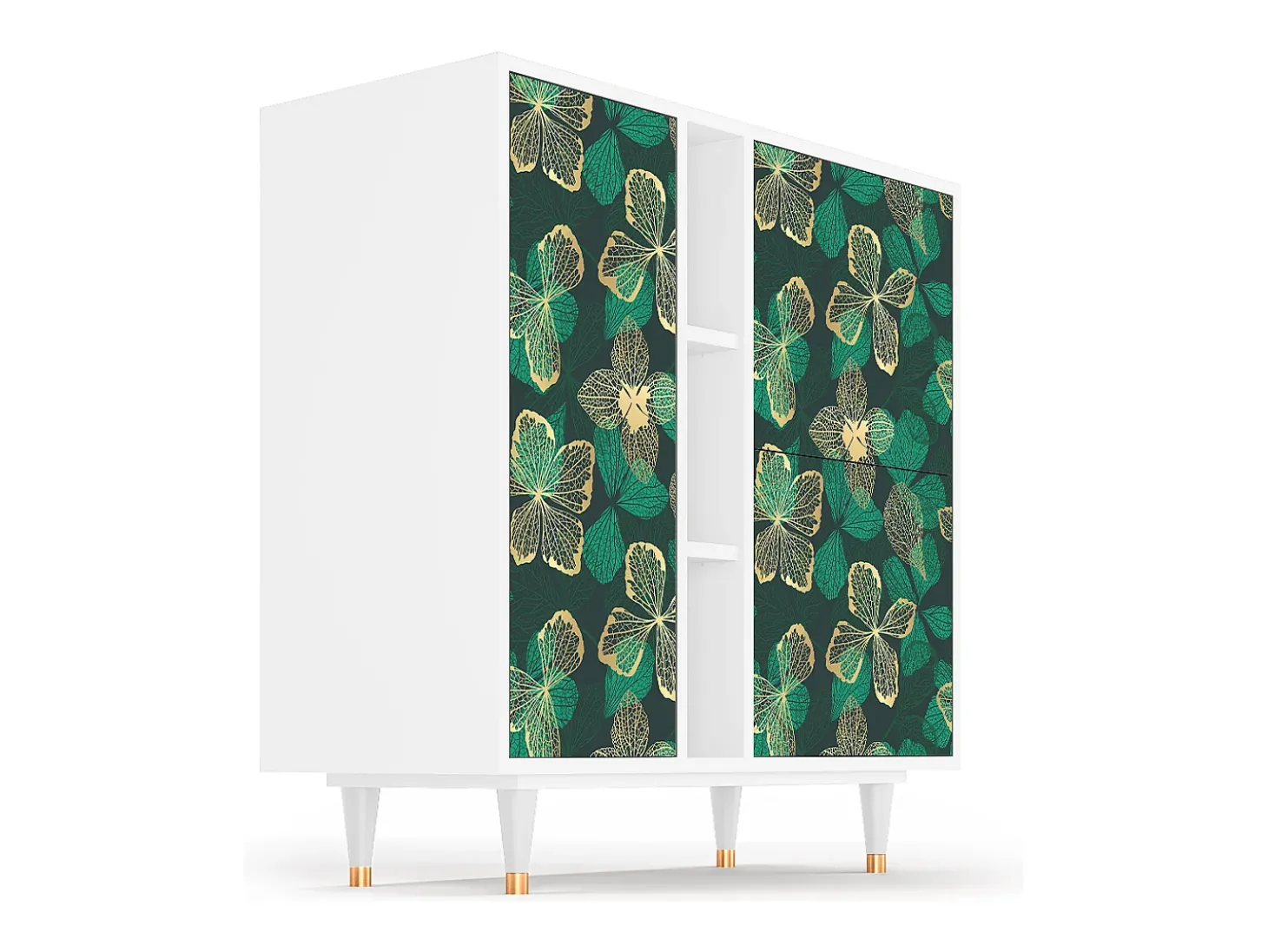 Aparador - 94х96х41 cm - BS5 - Green Flower, Blanco