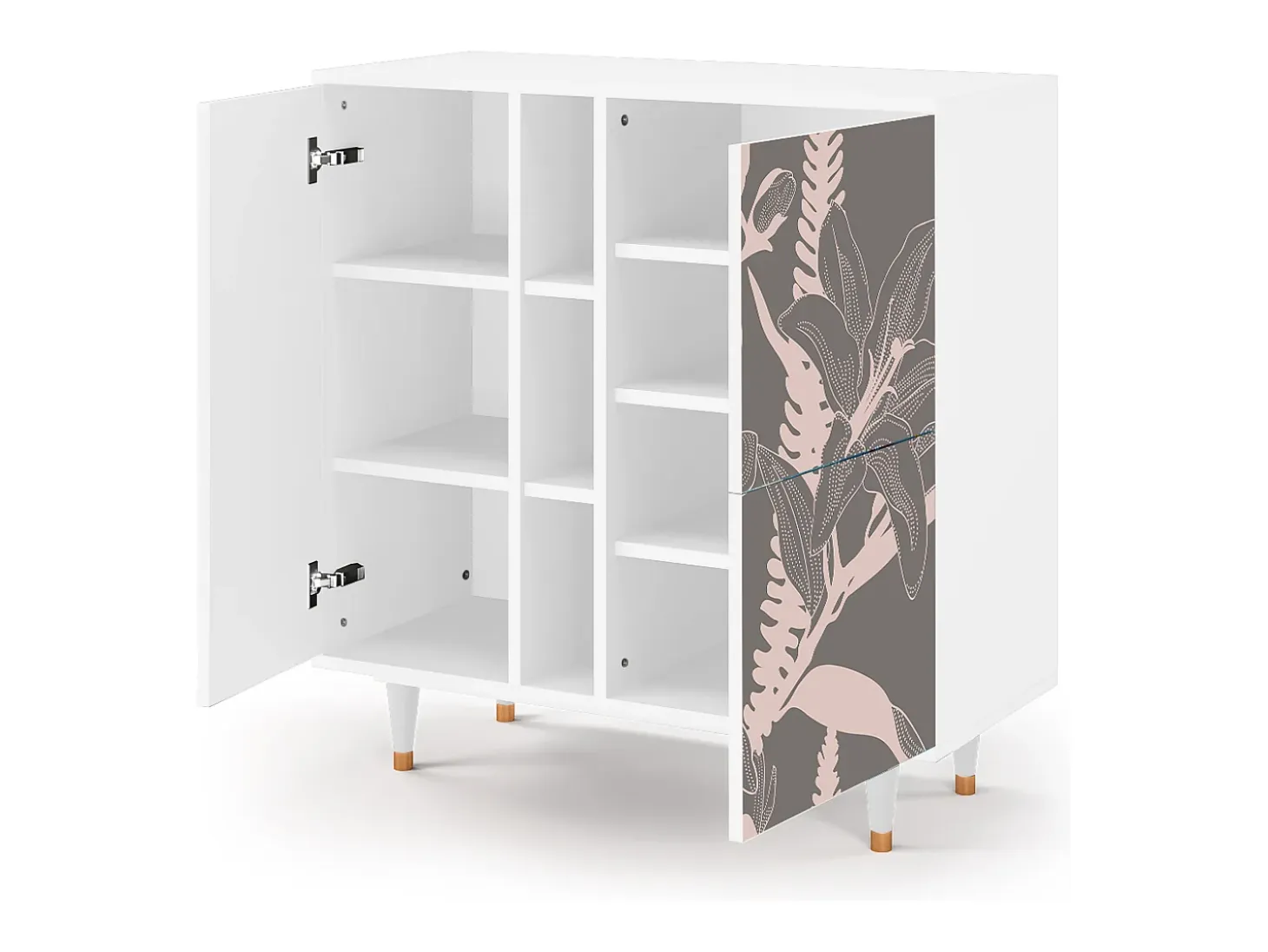 Aparador - 94х96х41 cm - BS5 - Issabelline Flower, Blanco