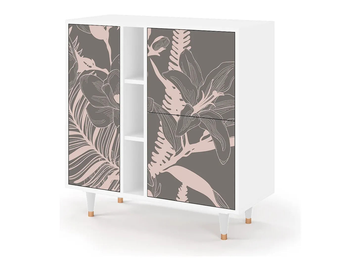 Aparador - 94х96х41 cm - BS5 - Issabelline Flower, Blanco