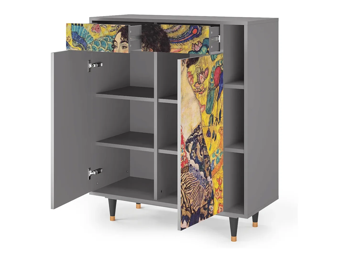 Aparador - 96х110х41 cm - BS6 - Lady with Fan by Klimt, Gris