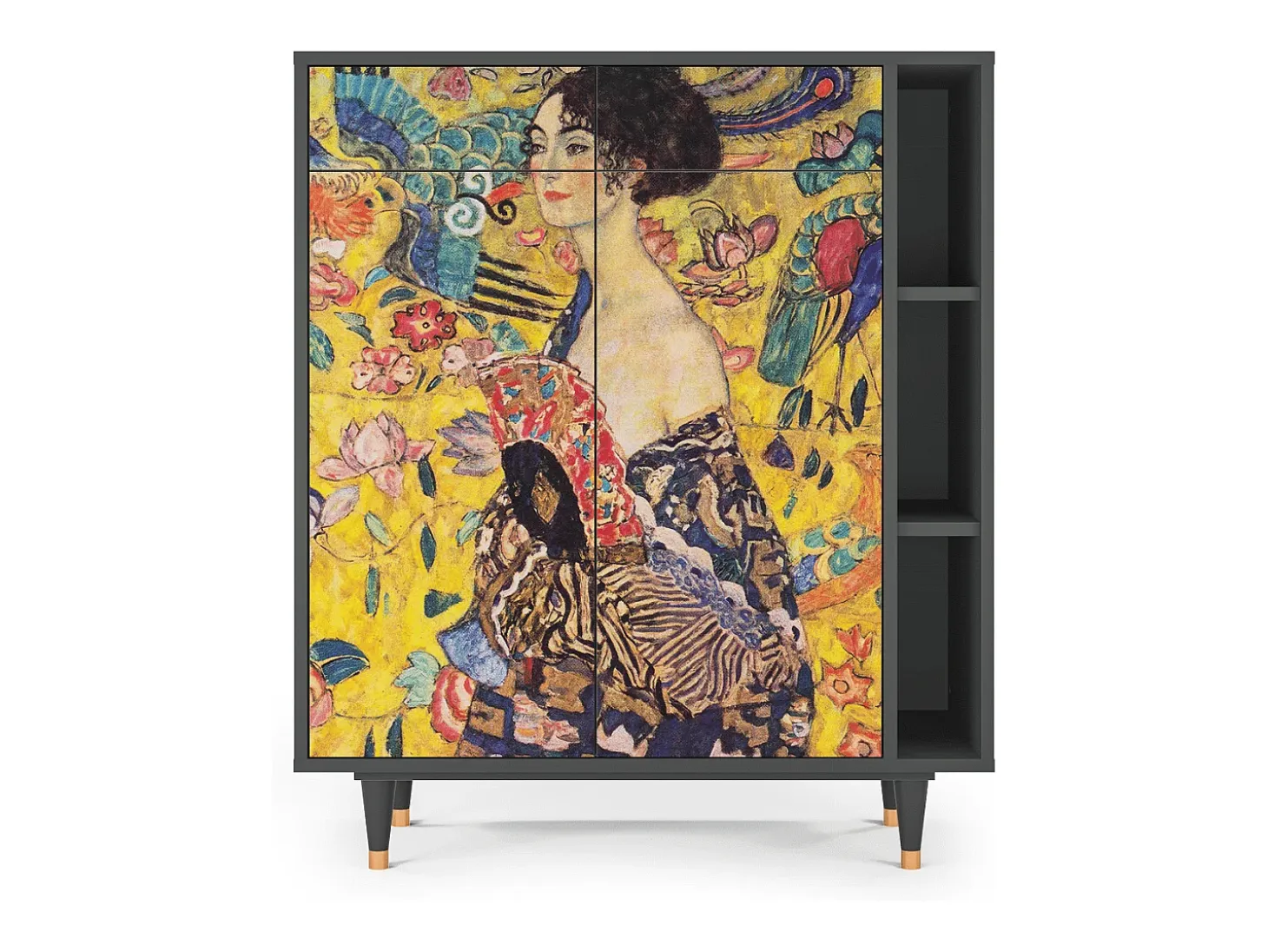 Aparador - 96х110х41 cm - BS6 - Lady with Fan by Klimt, Antracita