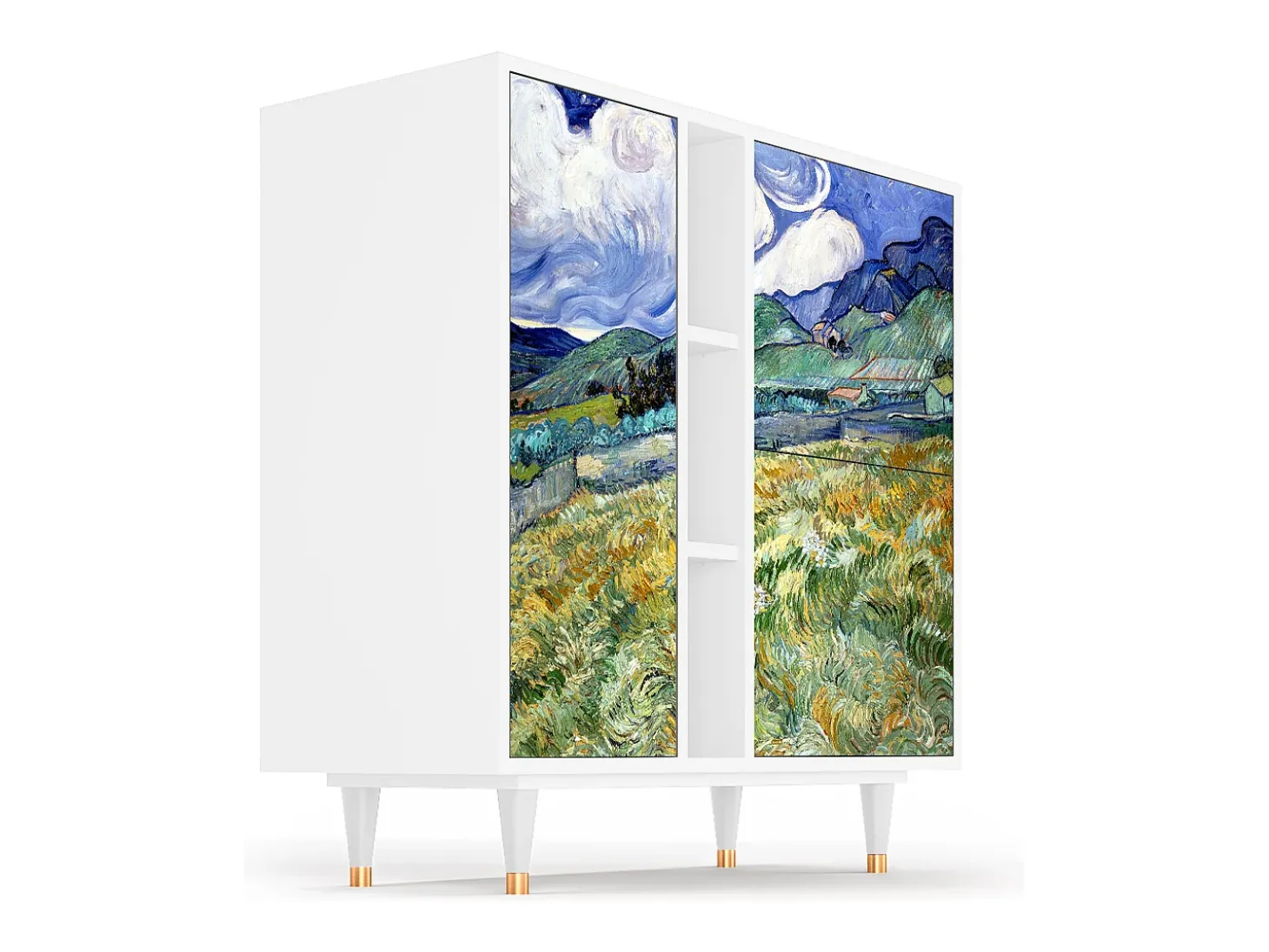 Aparador - 94х96х41 cm - BS5 - Landscape, Blanco