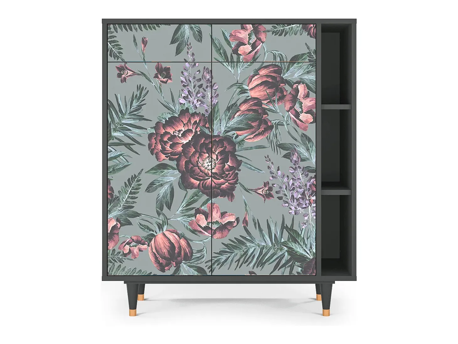 Aparador - 96х110х41 cm - BS6 - Light Peonies, Antracita