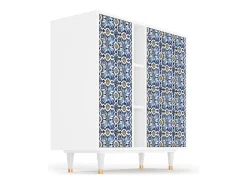 Aparador - 94х96х41 cm - BS5 - Lovely Cornflowers, Blanco