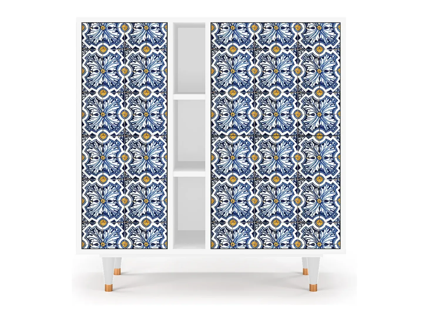 Aparador - 94х96х41 cm - BS5 - Lovely Cornflowers, Blanco
