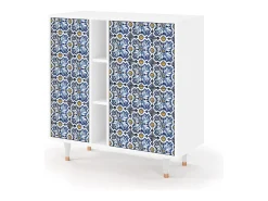 Aparador - 94х96х41 cm - BS5 - Lovely Cornflowers, Blanco