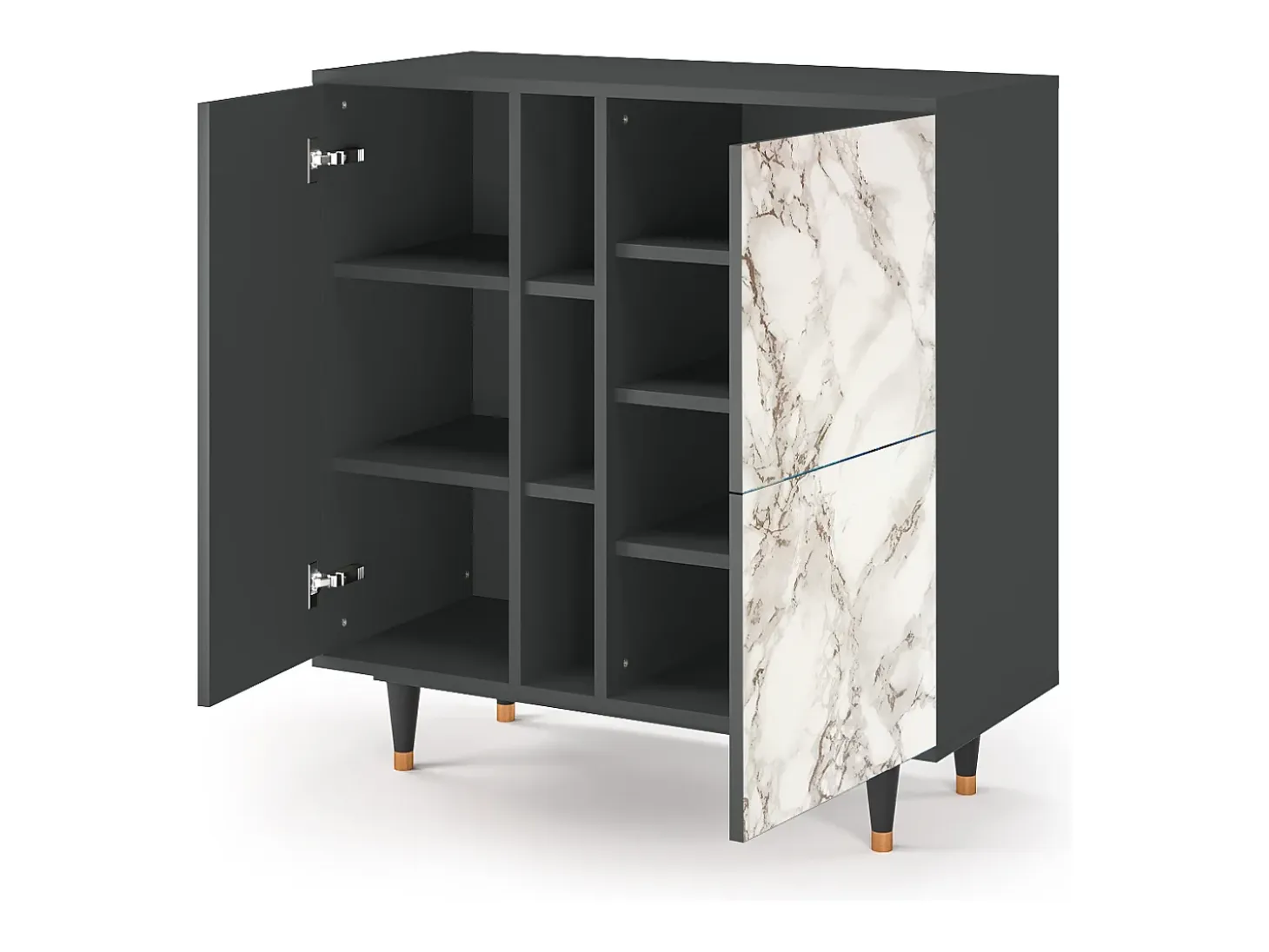 Aparador - 94х96х41 cm - BS5 - Milk Marble, Antracita