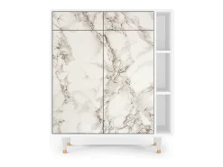 Aparador - 96х110х41 cm - BS6 - Milk Marble, Blanco
