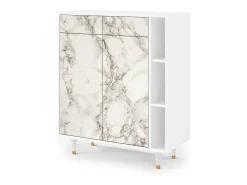 Aparador - 96х110х41 cm - BS6 - Milk Marble, Blanco