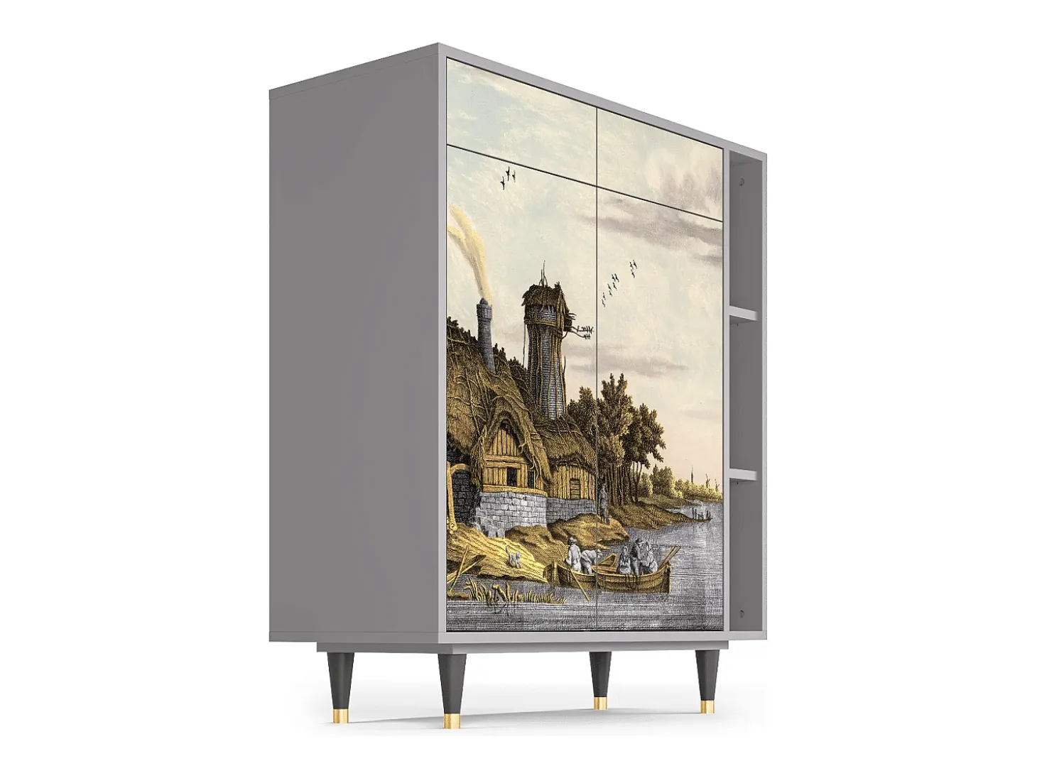 Aparador - 96х110х41 cm - BS6 - Mill along a River, Gris