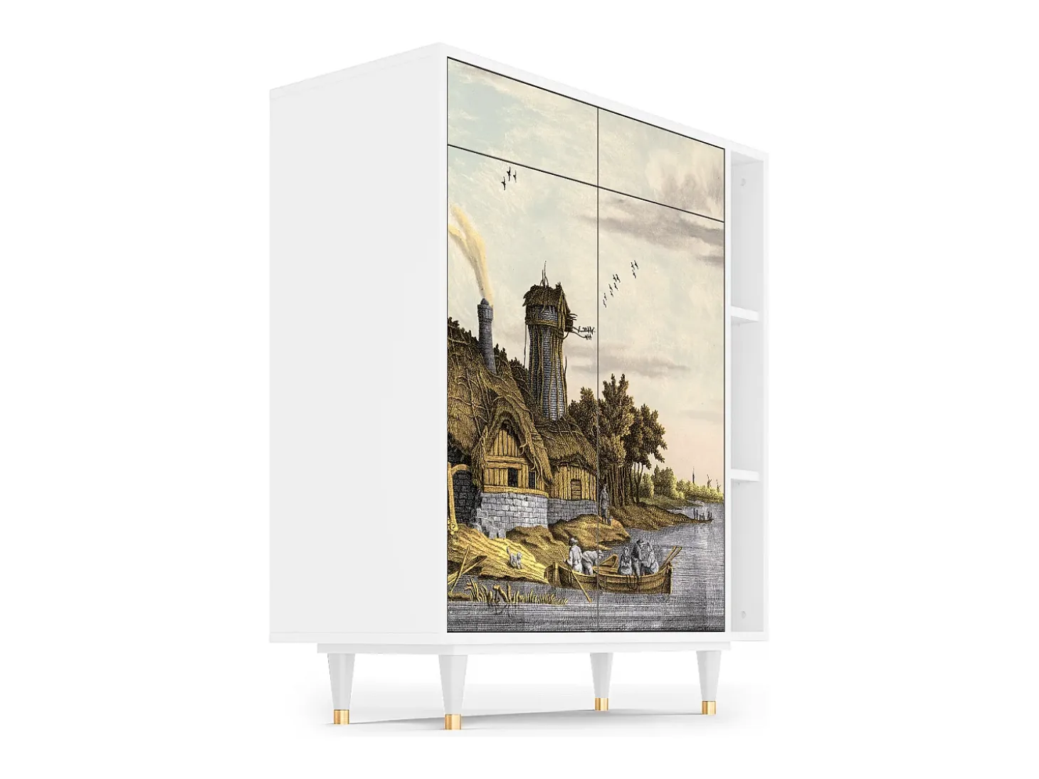 Aparador - 96х110х41 cm - BS6 - Mill along a River, Blanco