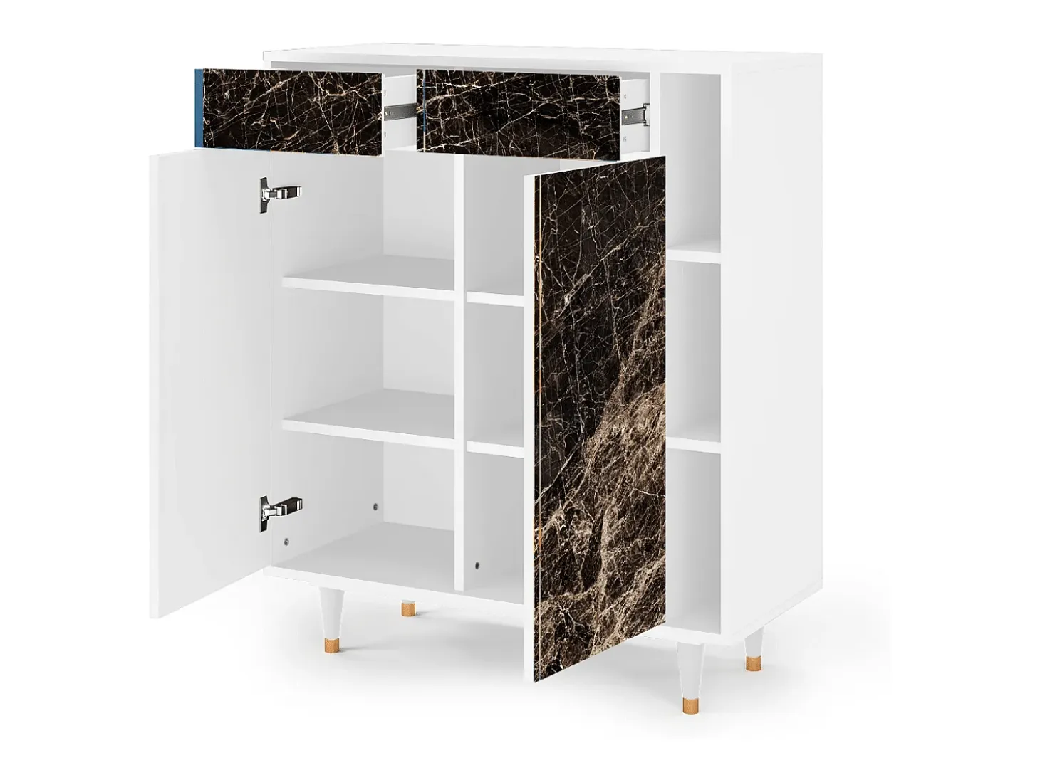 Aparador - 96х110х41 cm - BS6 - Night Abyss, Blanco