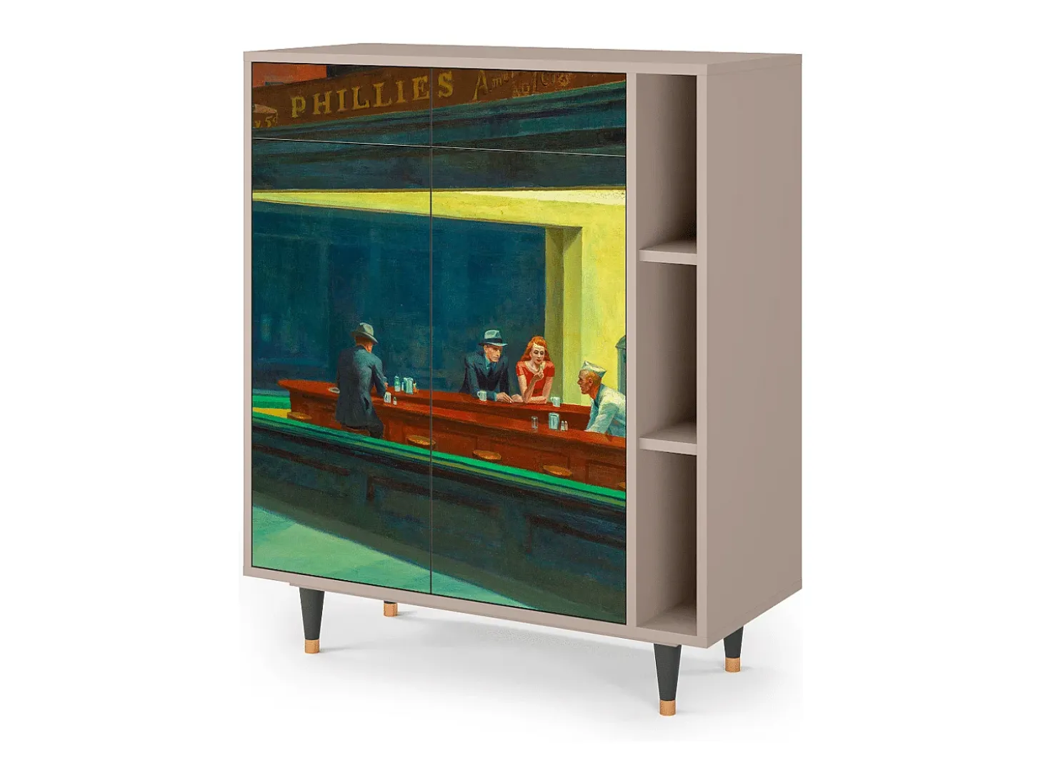 Aparador - 96х110х41 cm - BS6 - Nighthawks by Hopper, Latte