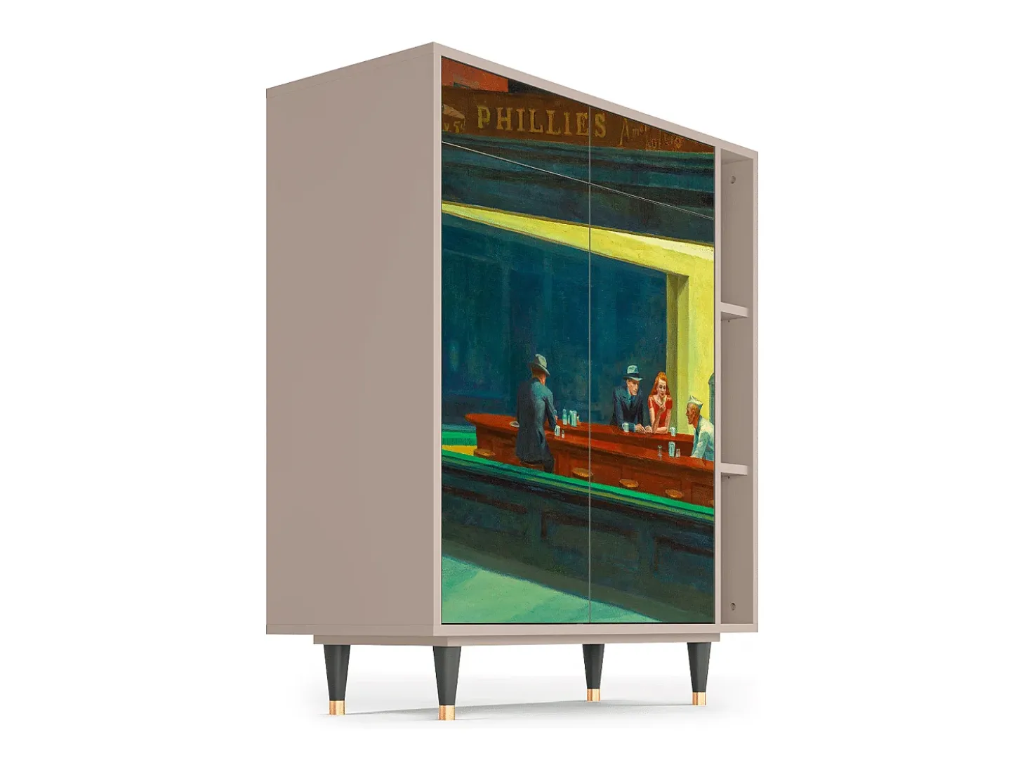 Aparador - 96х110х41 cm - BS6 - Nighthawks by Hopper, Latte