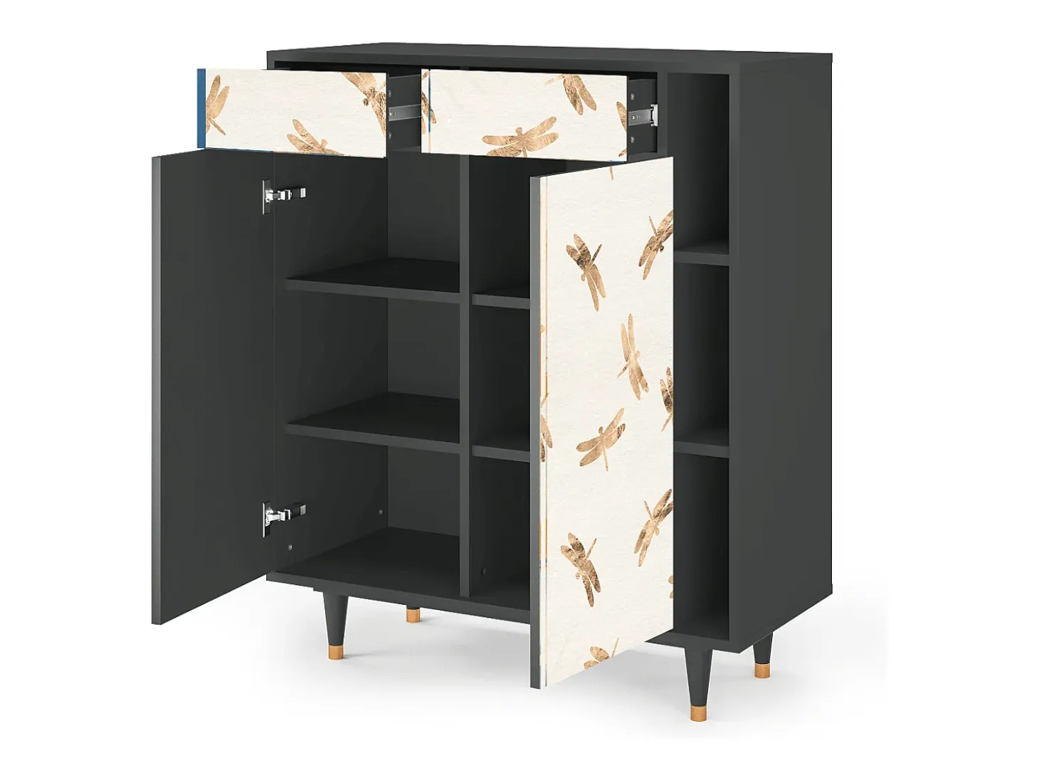 Aparador - 96х110х41 cm - BS6 - Nude Dragonflies, Antracita