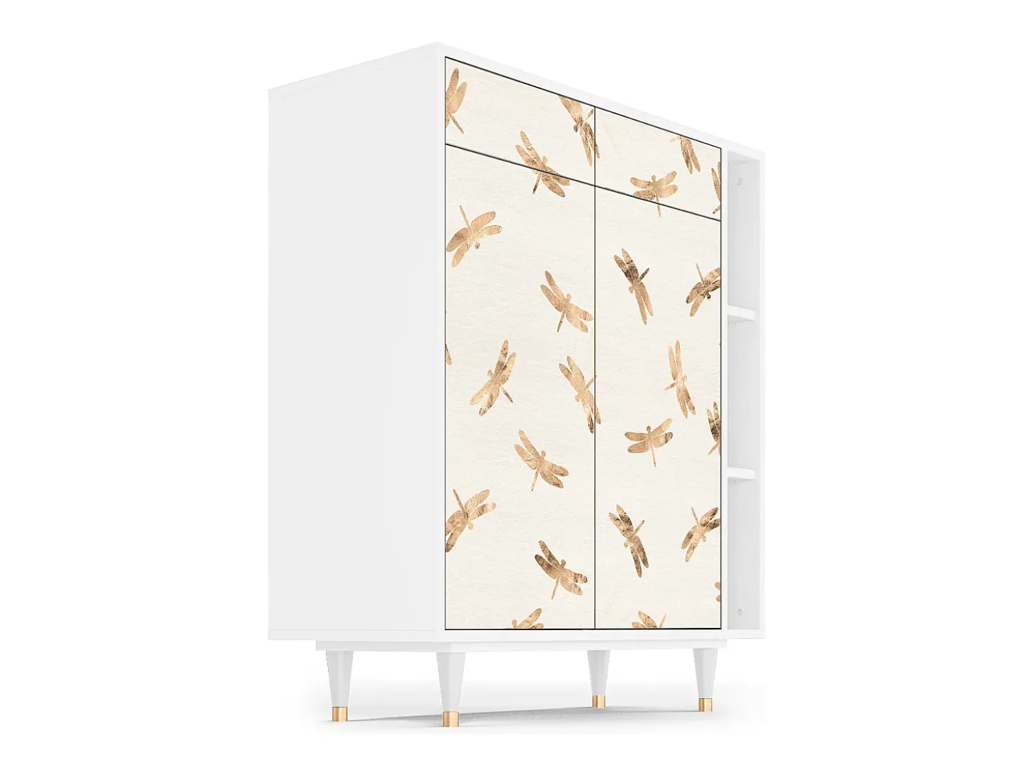 Aparador - 96х110х41 cm - BS6 - Nude Dragonflies, Blanco