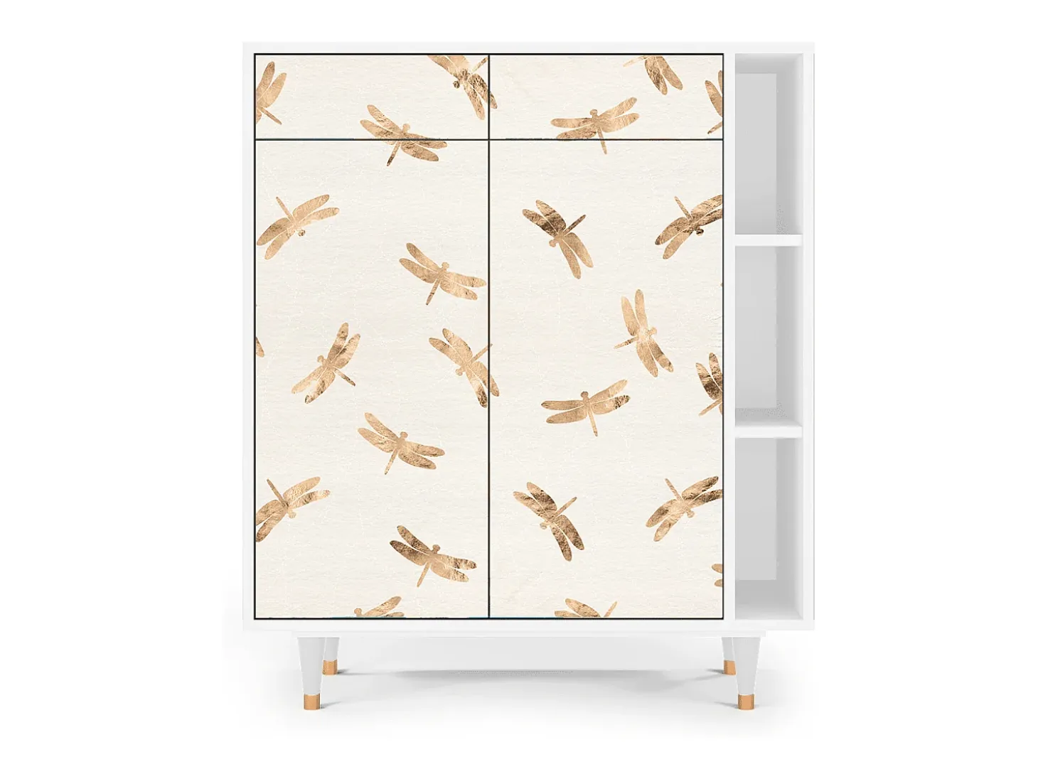 Aparador - 96х110х41 cm - BS6 - Nude Dragonflies, Blanco