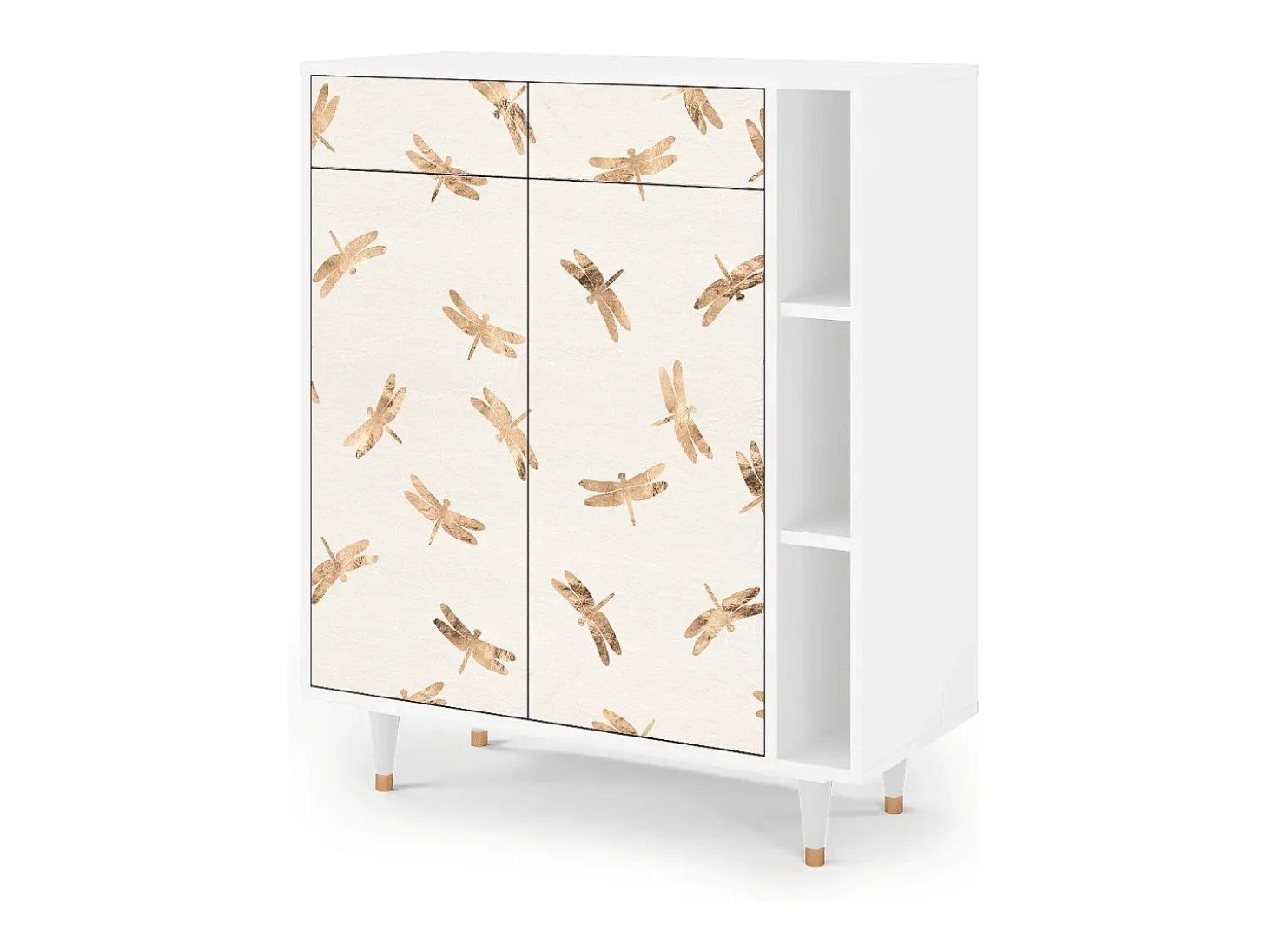 Aparador - 96х110х41 cm - BS6 - Nude Dragonflies, Blanco