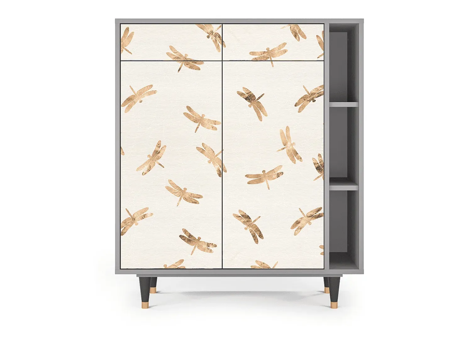 Aparador - 96х110х41 cm - BS6 - Nude Dragonflies, Gris