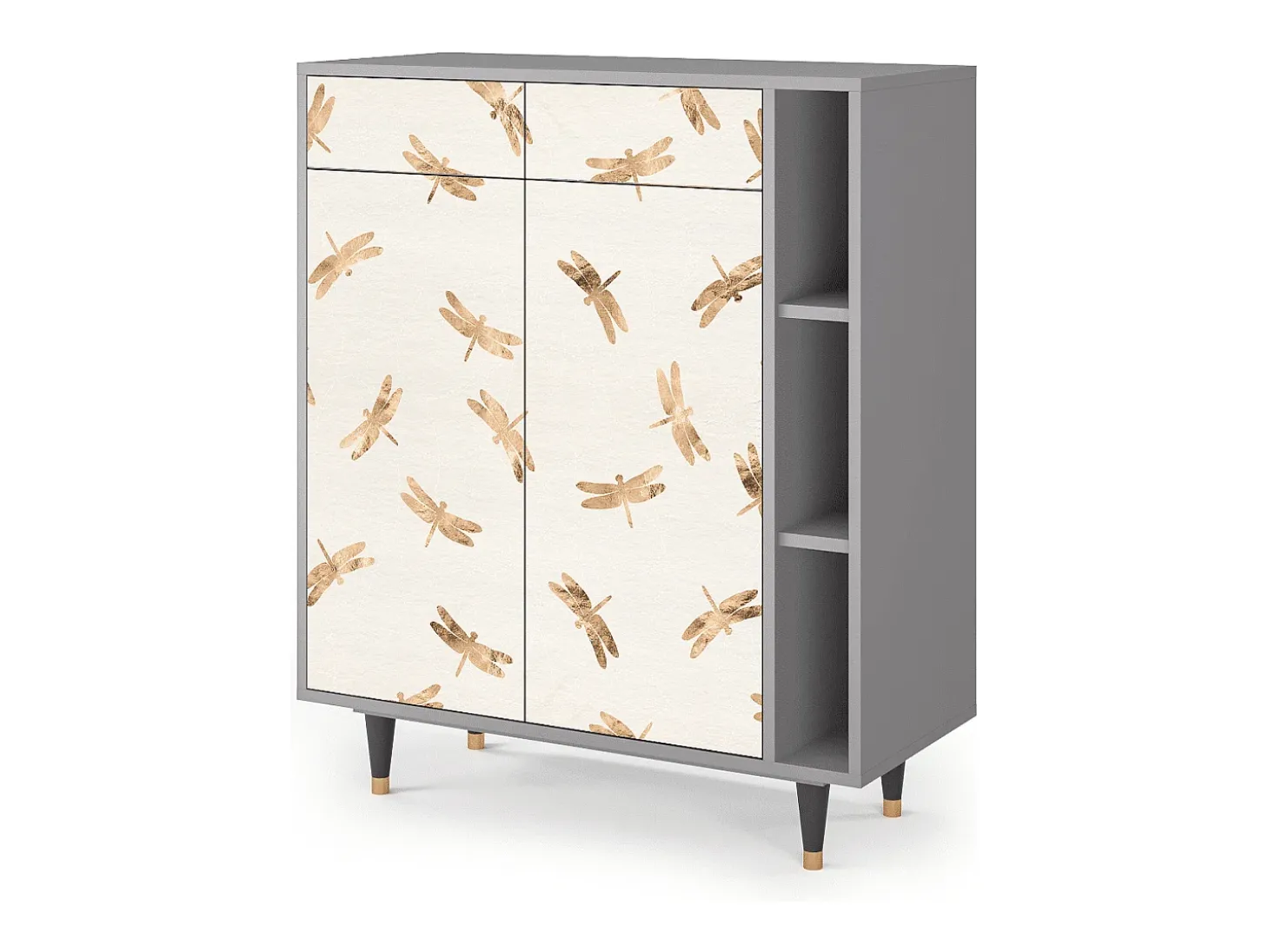 Aparador - 96х110х41 cm - BS6 - Nude Dragonflies, Gris