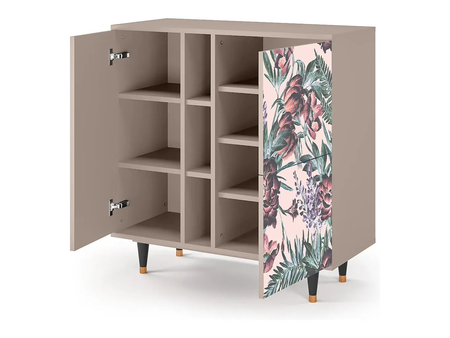 Aparador - 94х96х41 cm - BS5 - Peach Peonies, Latte