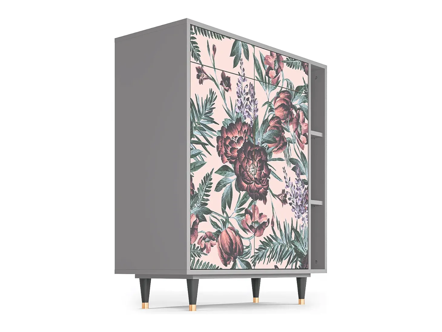 Aparador - 96х110х41 cm - BS6 - Peach Peonies, Gris