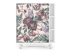 Aparador - 96х110х41 cm - BS6 - Peach Peonies, Blanco