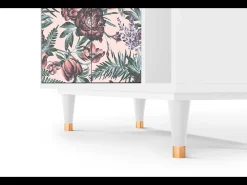 Aparador - 96х110х41 cm - BS6 - Peach Peonies, Blanco