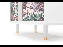 Aparador - 94х96х41 cm - BS5 - Peach Peonies, Blanco