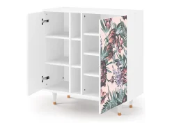 Aparador - 94х96х41 cm - BS5 - Peach Peonies, Blanco