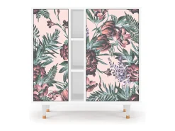 Aparador - 94х96х41 cm - BS5 - Peach Peonies, Blanco