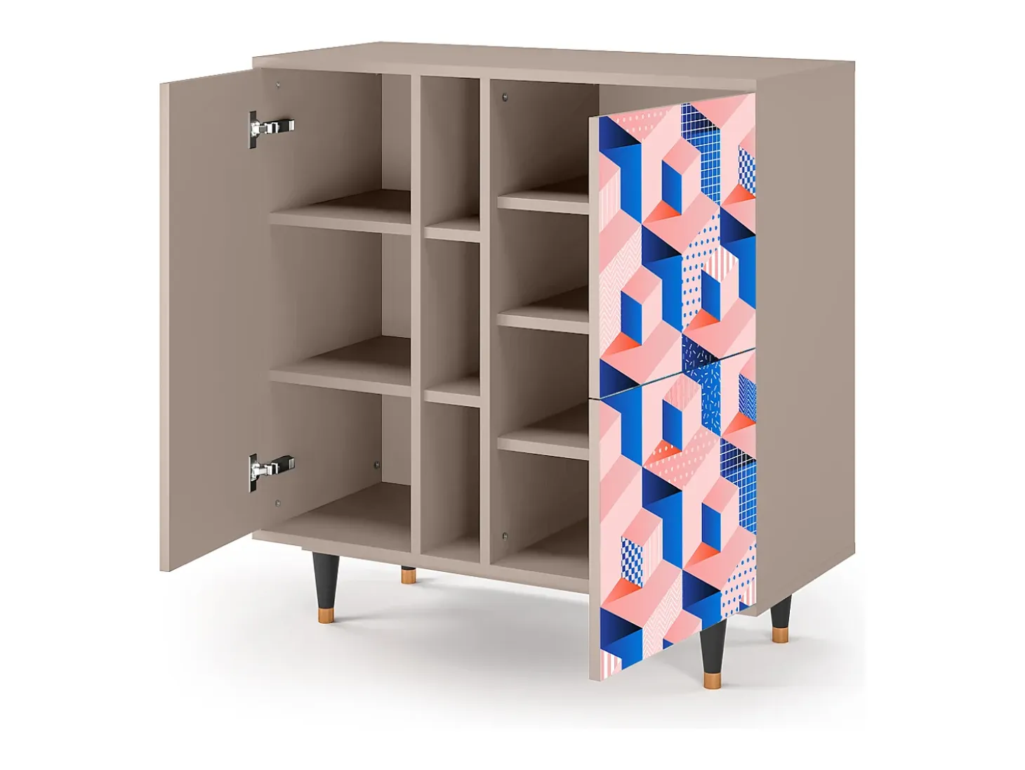 Aparador - 94х96х41 cm - BS5 - Pinky Squares, Latte