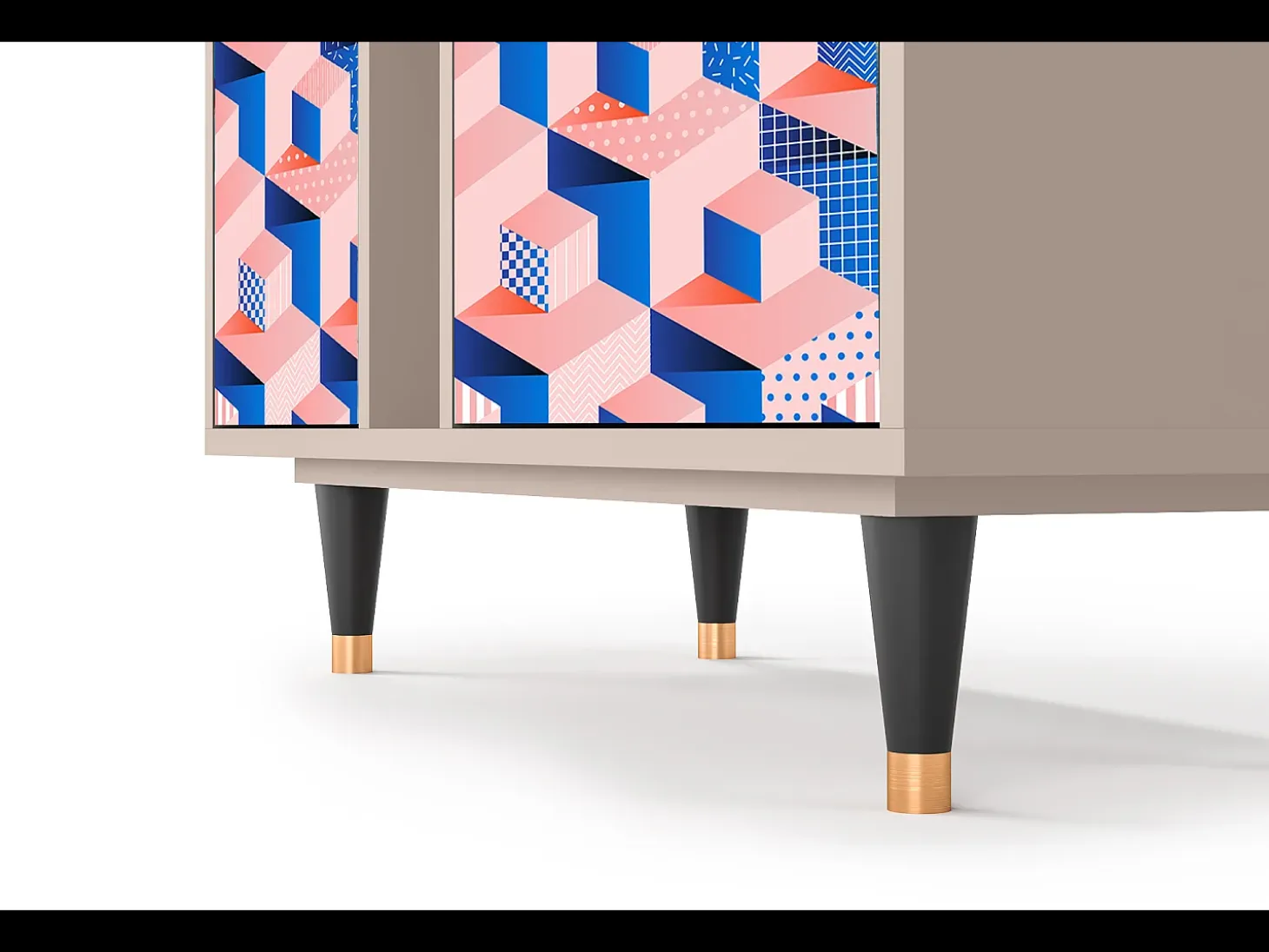 Aparador - 94х96х41 cm - BS5 - Pinky Squares, Latte