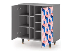 Aparador - 94х96х41 cm - BS5 - Pinky Squares, Gris