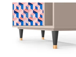Aparador - 96х110х41 cm - BS6 - Pinky Squares, Latte
