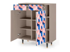 Aparador - 96х110х41 cm - BS6 - Pinky Squares, Latte