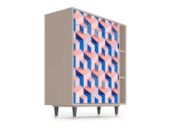 Aparador - 96х110х41 cm - BS6 - Pinky Squares, Latte