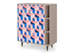 Aparador - 96х110х41 cm - BS6 - Pinky Squares, Latte