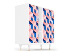 Aparador - 94х96х41 cm - BS5 - Pinky Squares, Blanco