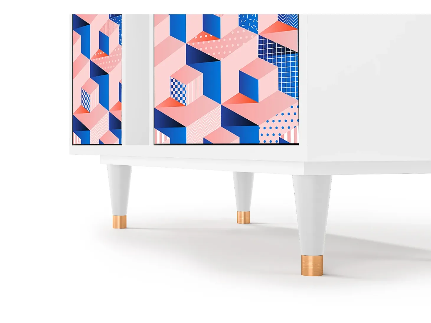 Aparador - 94х96х41 cm - BS5 - Pinky Squares, Blanco