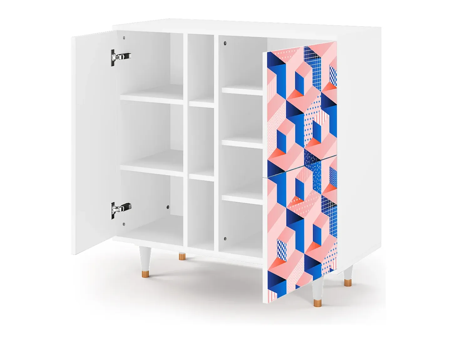 Aparador - 94х96х41 cm - BS5 - Pinky Squares, Blanco