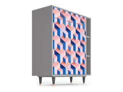Aparador - 96х110х41 cm - BS6 - Pinky Squares, Gris