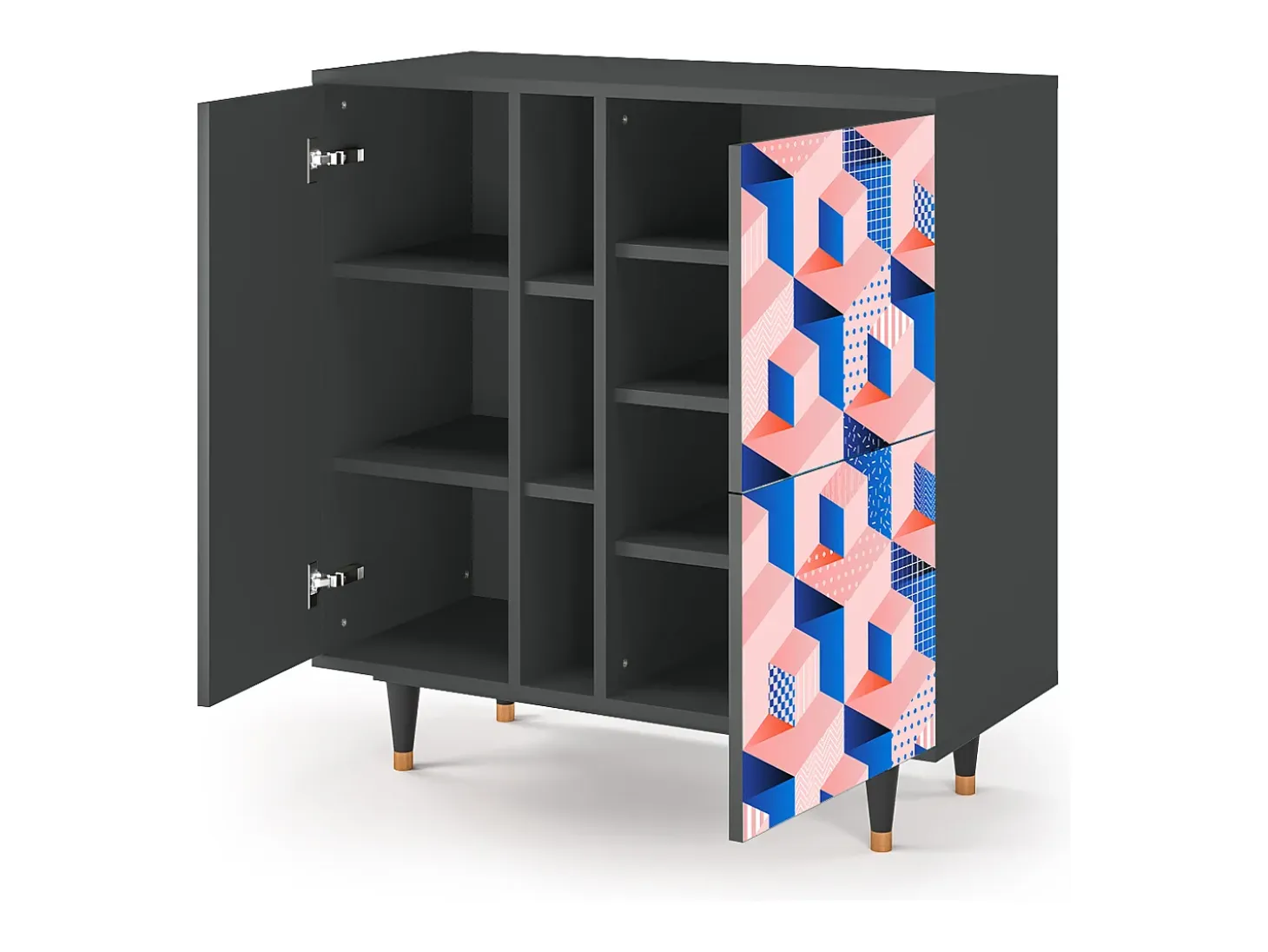 Aparador - 94х96х41 cm - BS5 - Pinky Squares, Antracita