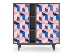 Aparador - 94х96х41 cm - BS5 - Pinky Squares, Antracita