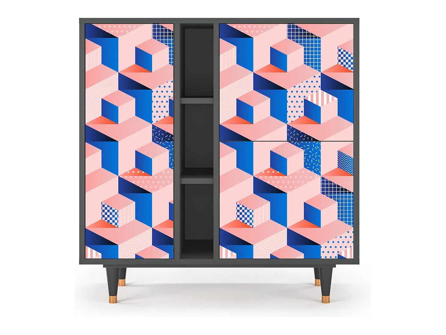Aparador - 94х96х41 cm - BS5 - Pinky Squares, Antracita