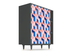 Aparador - 96х110х41 cm - BS6 - Pinky Squares, Antracita