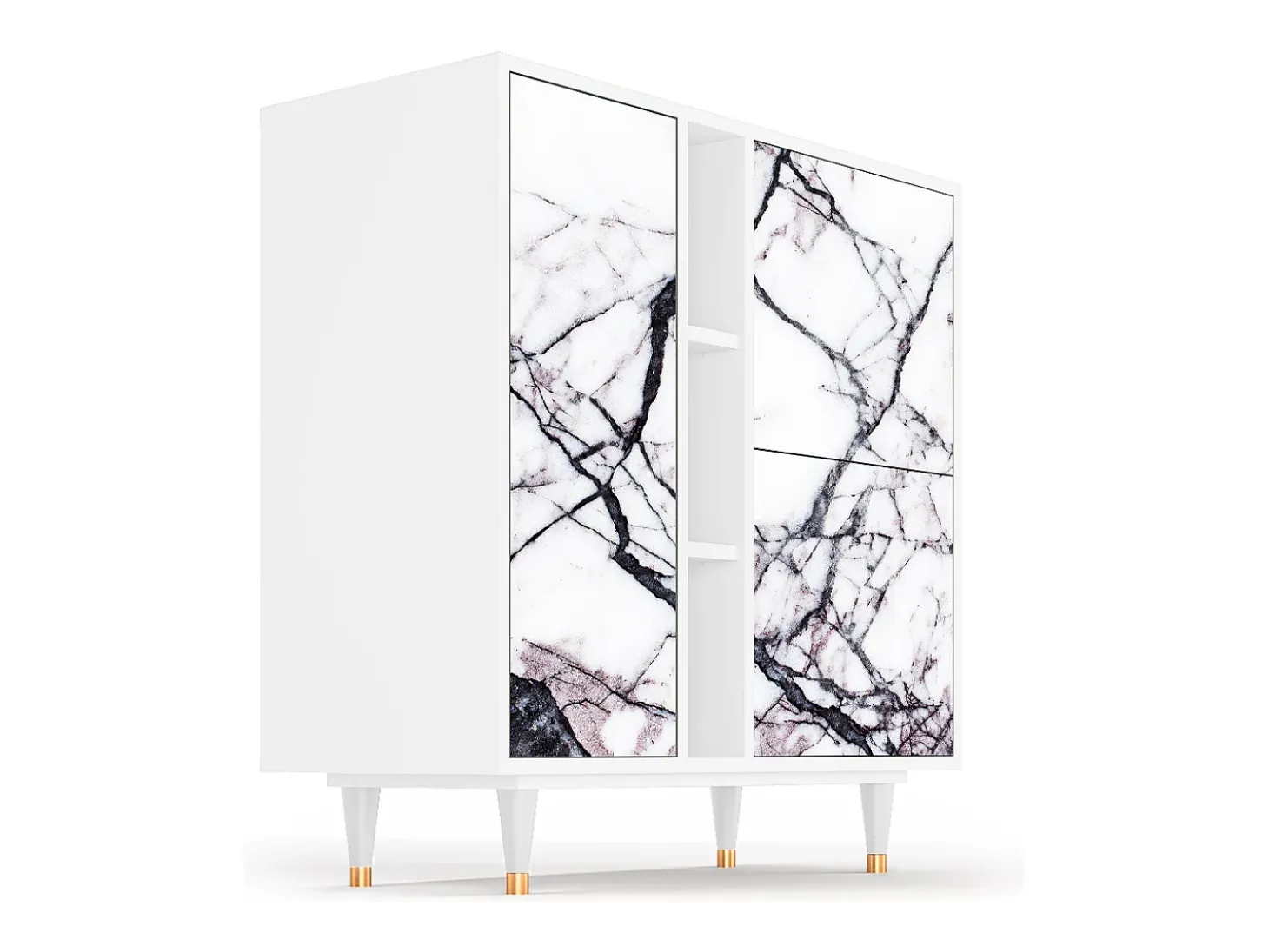 Aparador - 94х96х41 cm - BS5 - Raven Marble, Blanco