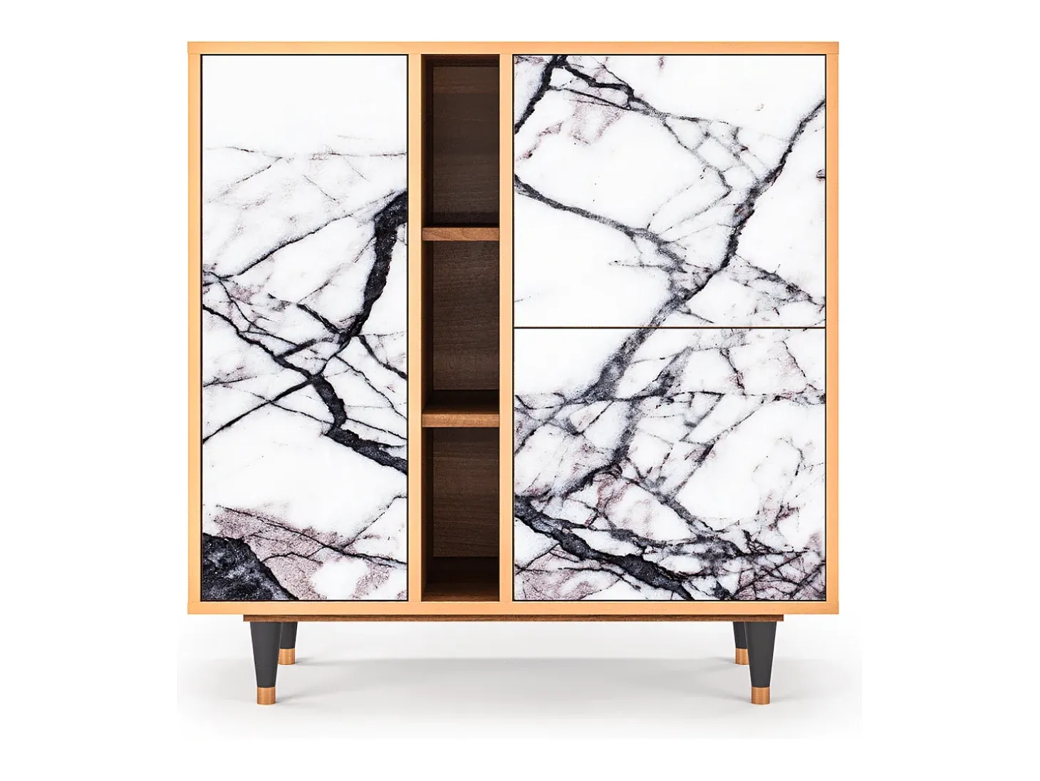 Aparador - 94х96х41 cm - BS5 - Raven Marble, Nogal