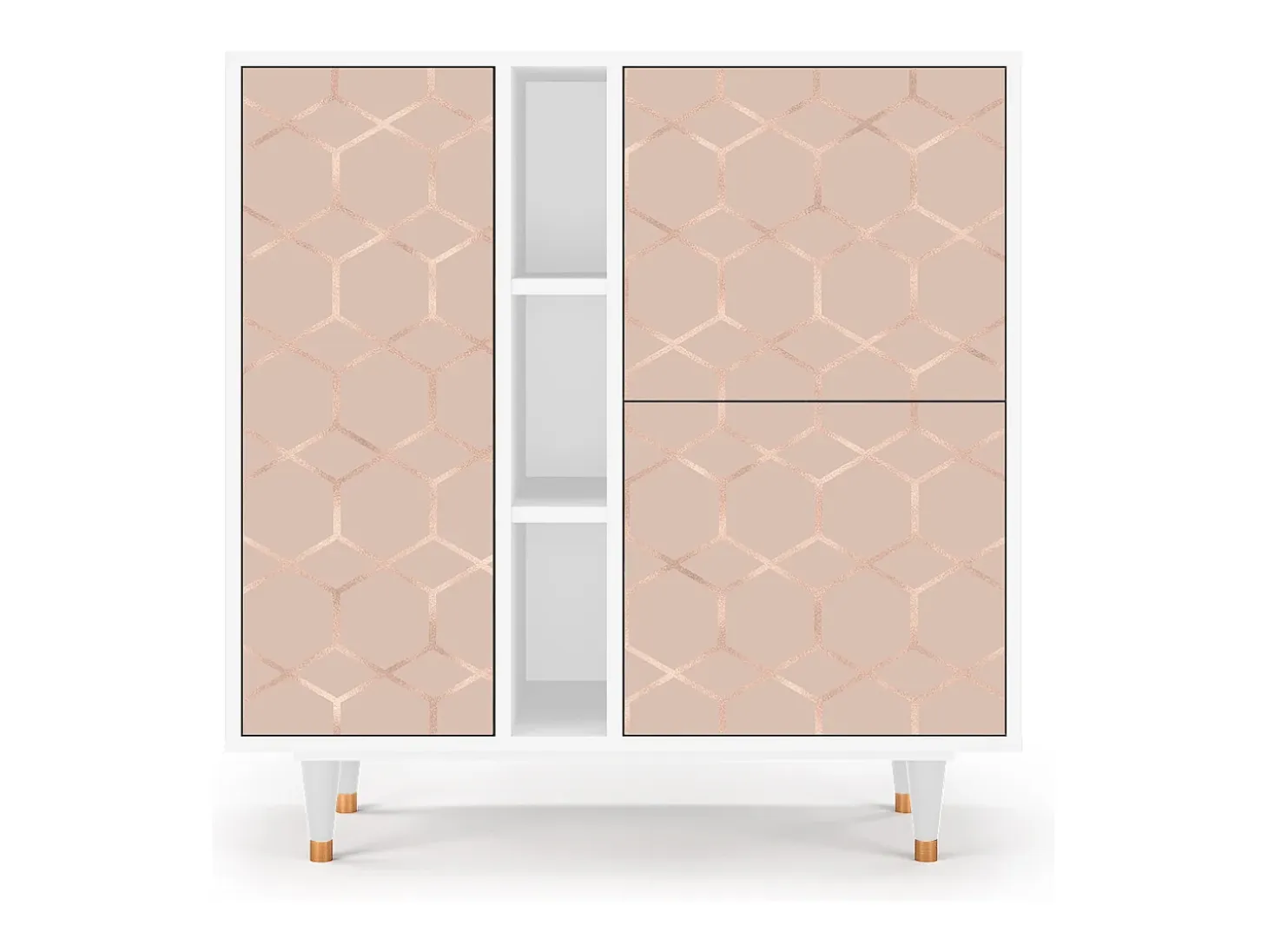 Aparador - 94х96х41 cm - BS5 - Rose Honeycomb, Blanco